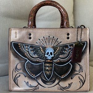 Coach Custom Metallic Rose Rogue 25 Shoulder Bag Satchel